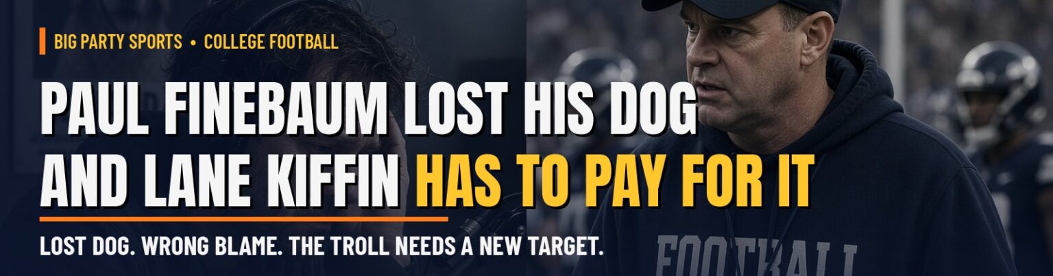 Paul Finebaum Lost His Dog and Lane Kiffin Has to Pay for It — Big Party Sports college football featured banner
